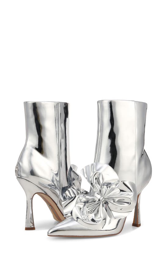 Sam Edelman Esmae 2 Pointed Toe Bootie In Soft Silver