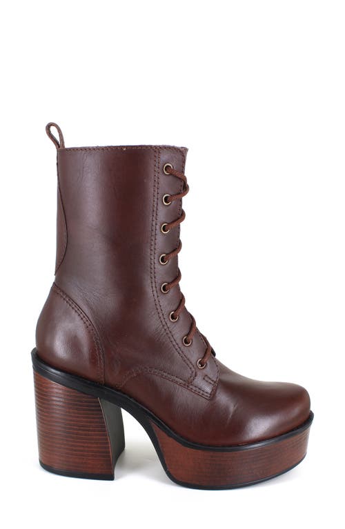 Ziginy Rocio Platform Lace-up Boot In Brown
