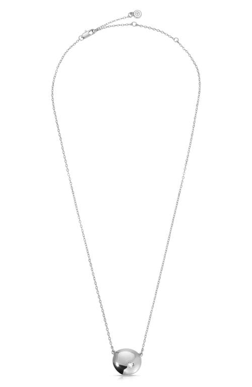 Shop Ettika Skipping Stone Pendant Necklace In Rhodium