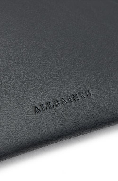 Allsaints Womens Black Hex Leather Card Holder In Black