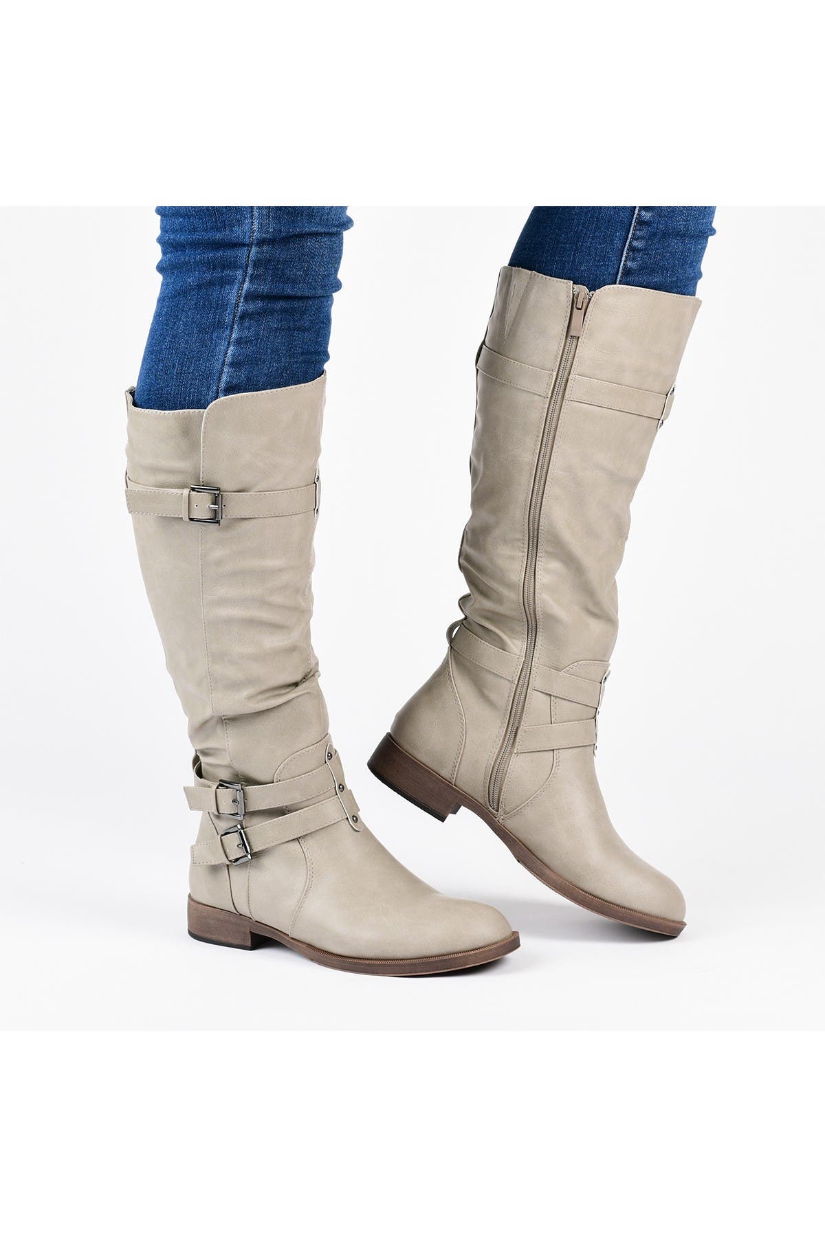 wide calf ruched boots