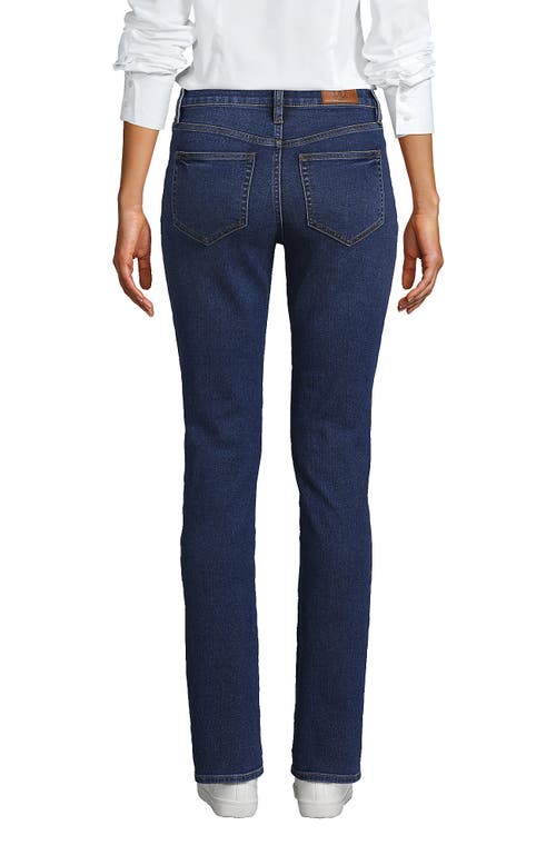 Shop Lands' End Tall Recover Mid Rise Straight Leg Blue Jeans In Port Indigo