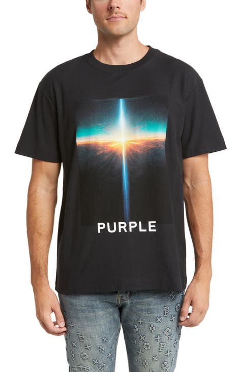 Purple Brand Mens Meander Black Crew Neck T-Shirt P104-JBLM322