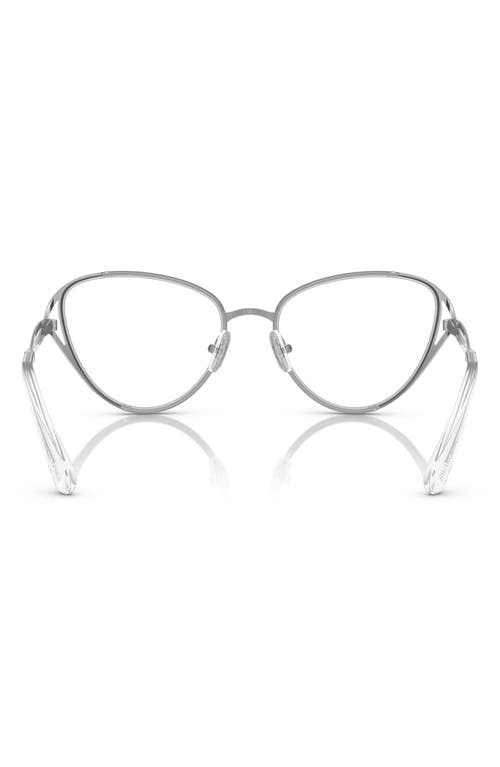 Swarovski 57mm Cat Eye Optical Glasses In Silver
