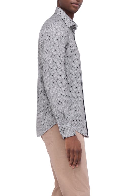 Bugatchi James Ooohcotton® Geo Print Button-up Shirt In Khaki