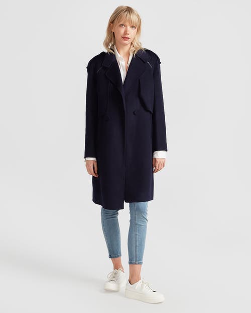 Belle & Bloom Palm City Wool Blend Coat In Navy