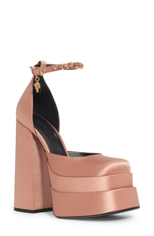 Versace Medusa Platform Sandal in Mauvelous-Gold