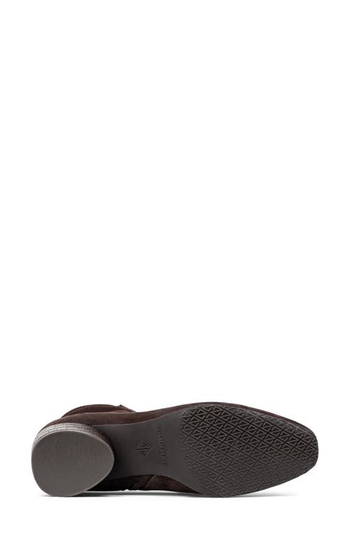 Donald Pliner Block Heel Leather Bootie In Dark Brown