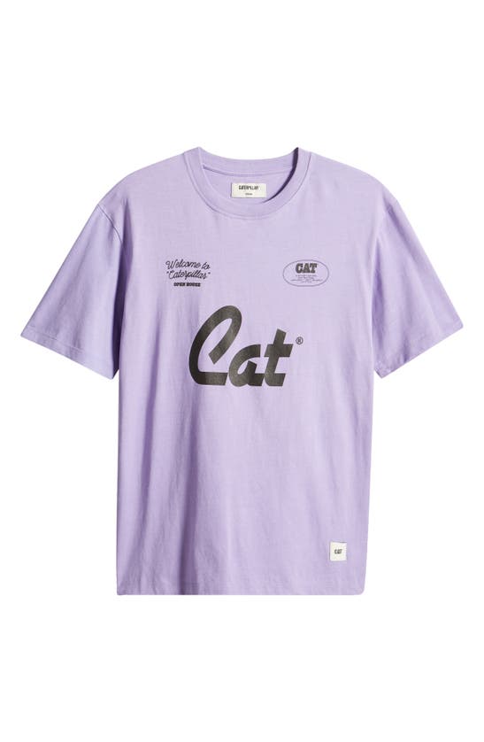 Shop Cat Wwr Open House Cotton Graphic T-shirt In Veronica