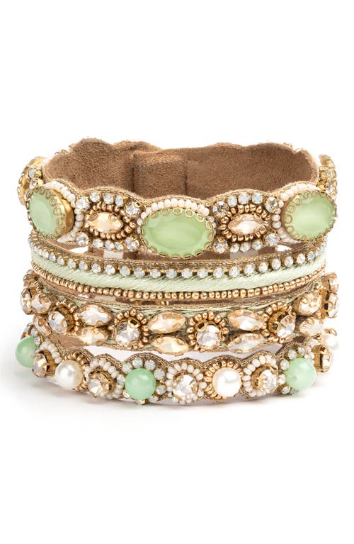 Deepa Gurnani Brixie Stack Bracelet in Jade 