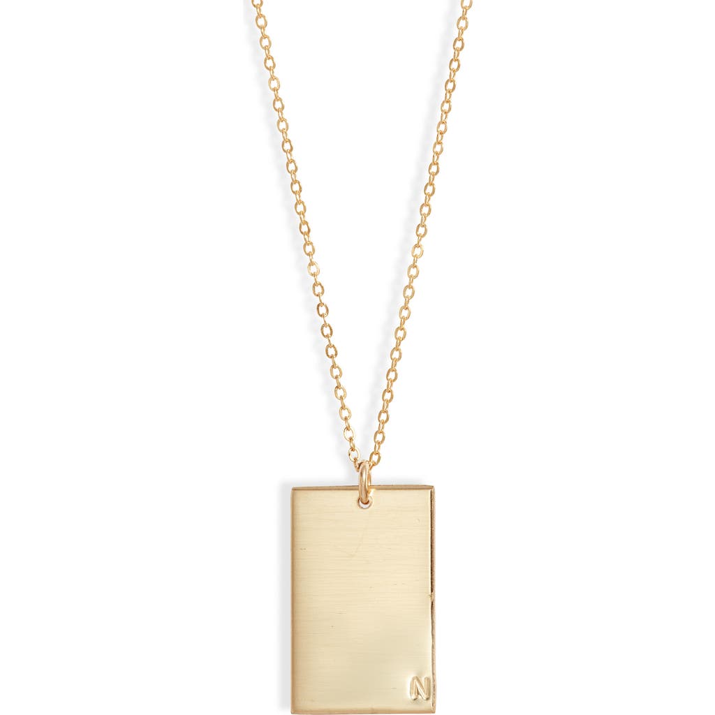 Set & Stones Goldie Initial Tag Pendant Necklace In Gold/n