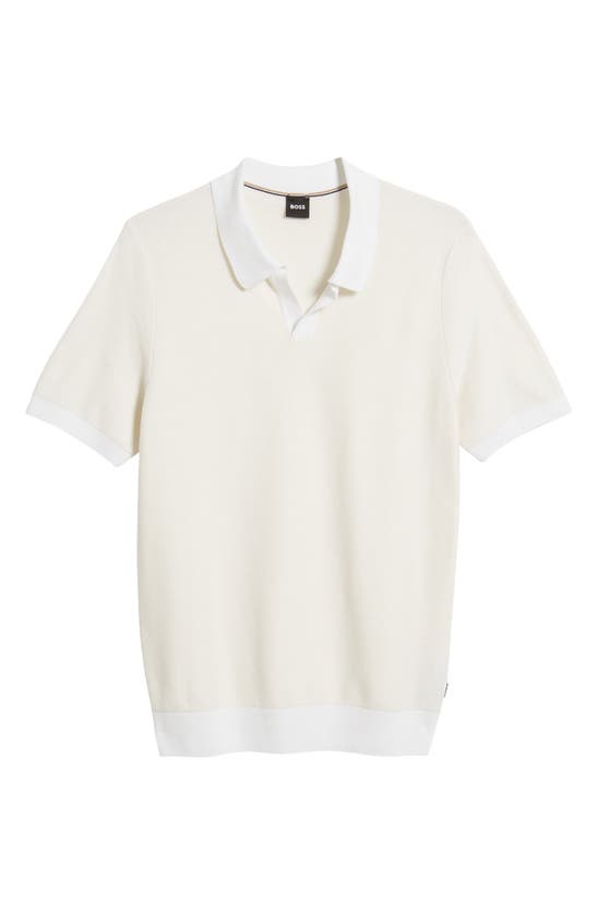 Shop Hugo Boss Boss Tempio Polo Sweater In White