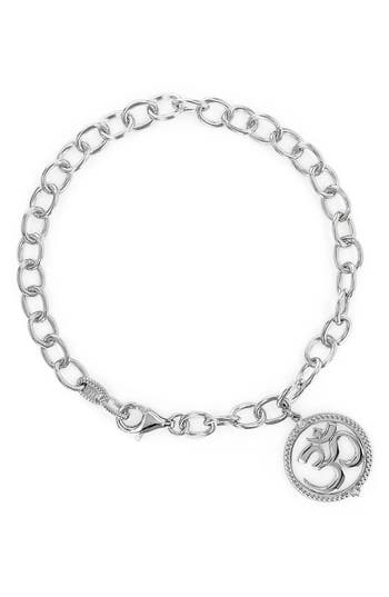 Shop Judith Ripka Om White Topaz Charm Bracelet In Silver/white Topaz