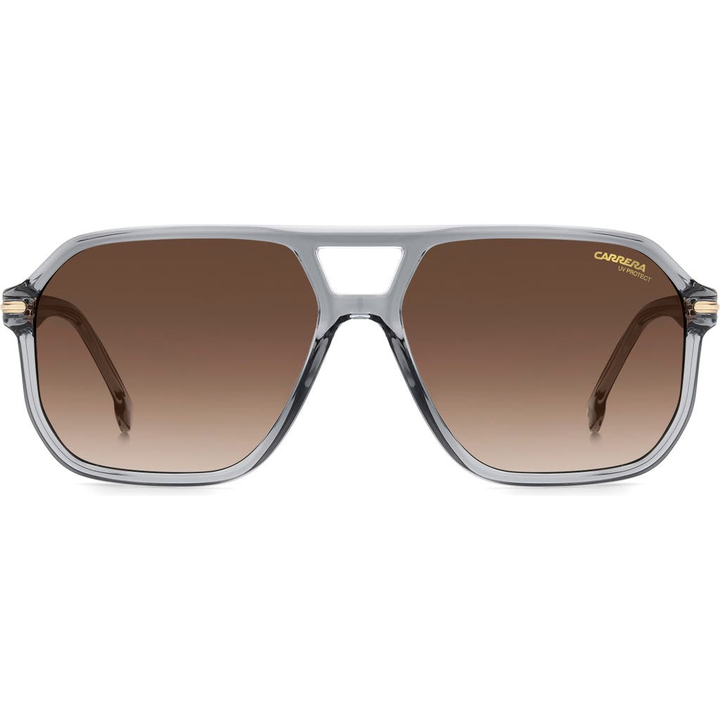Carrera Eyewear 59mm Rectangular Sunglasses In Grey/brown Gradient