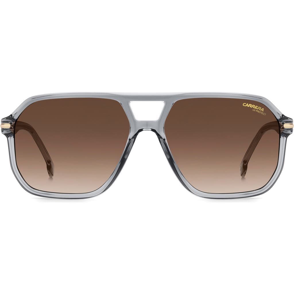 Carrera Eyewear 59mm Rectangular Sunglasses in Grey/Brown Gradient