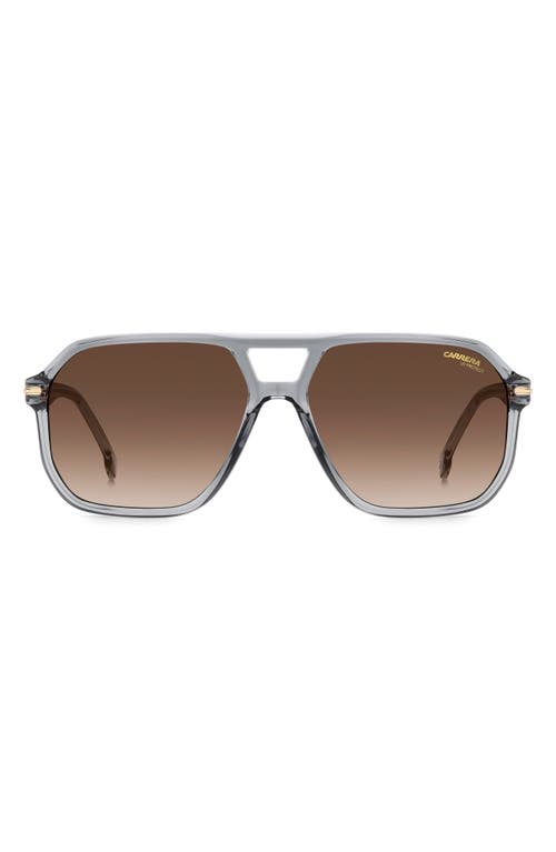 Carrera Eyewear 59mm Rectangular Sunglasses in Grey/Brown Gradient