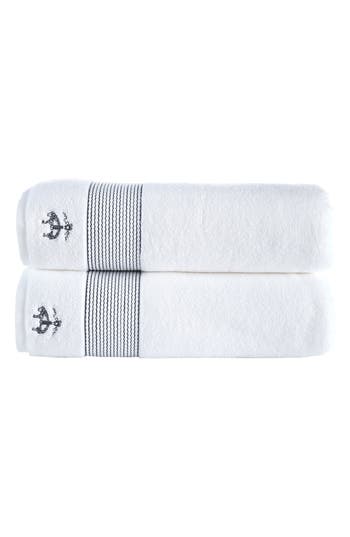 Brooks Brothers 2-piece Robe Stripe Towel Set In Anthracite