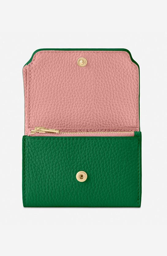 Shop Maison De Sabre Leather Trifold Wallet In Emerald Lily