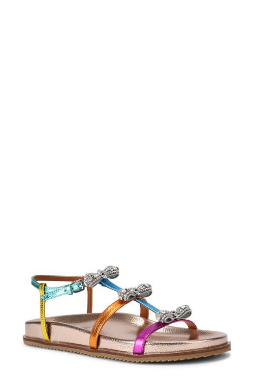 Pierra Micro Bow Ankle Strap Sandal in Metallic Multi