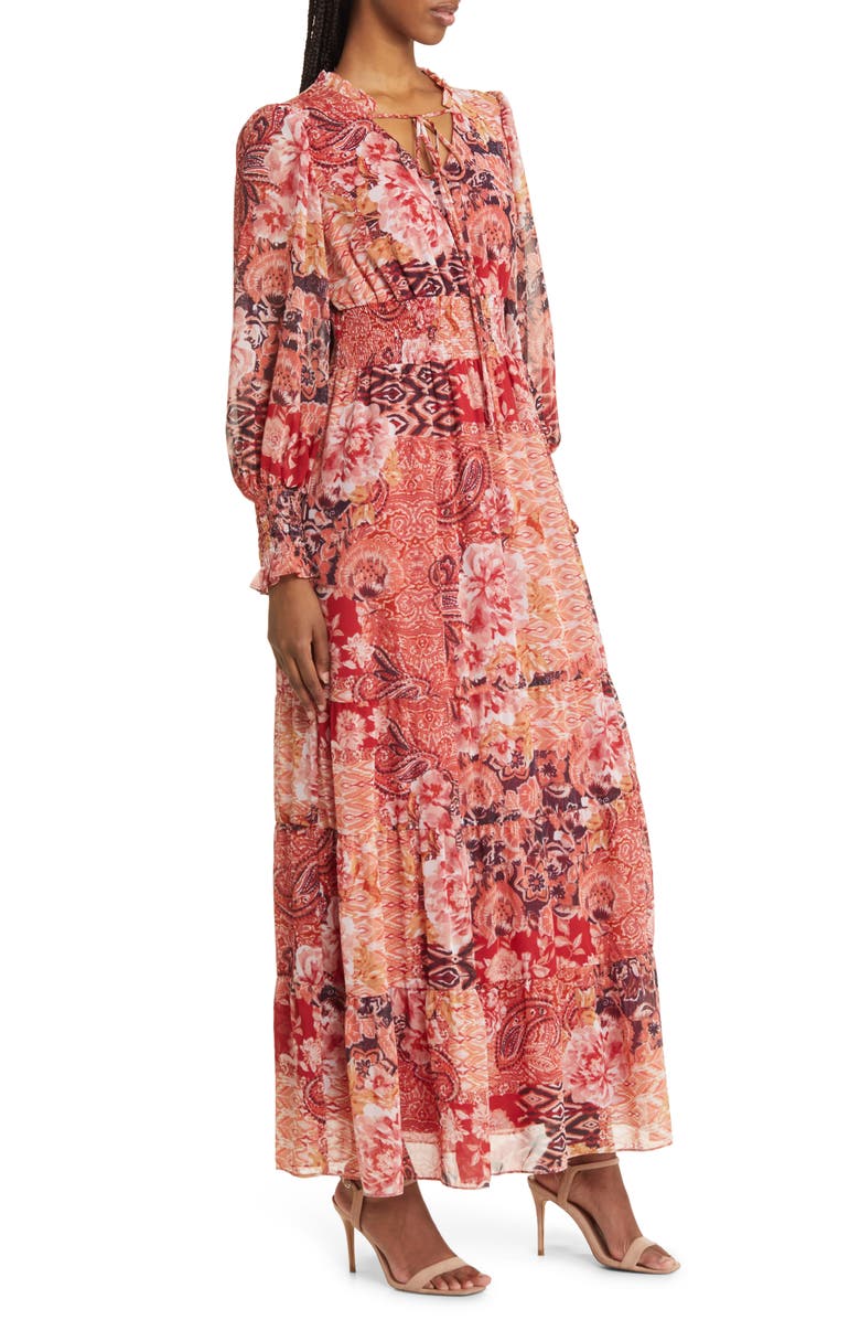 Julia Jordan Floral Smocked Waist Long Sleeve Maxi Dress | Nordstrom