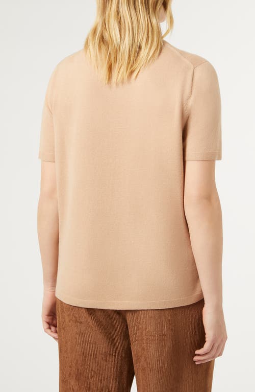 Shop Marina Rinaldi Whist Short Sleeve Cashmere Sweater In Camel