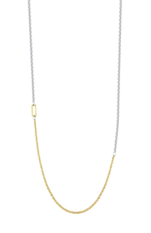 Shop Kloto Mono Two-tone Chain Necklace In Silver/gold