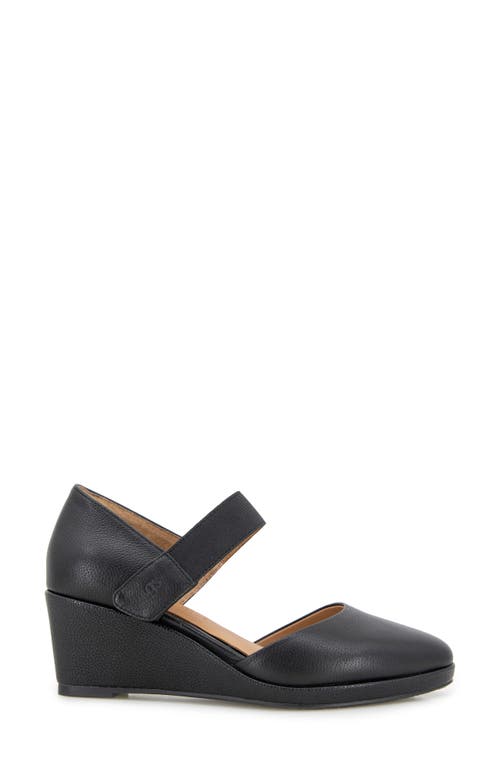 Shop Gentle Souls By Kenneth Cole Gentle Souls Oriana Ankle Strap Wedge Pump In Black Leather