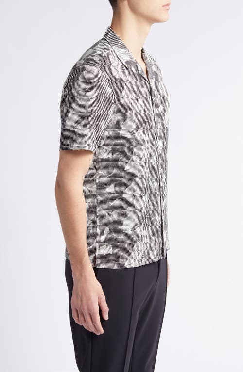 Shop Theory Irving Cc.linear Camp Shirt In Black Multi