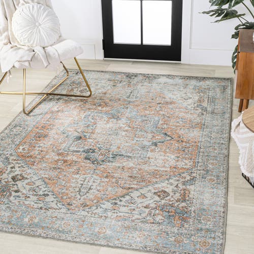 JONATHAN Y JONATHAN Y ARMAE DISTRESSED MEDALLION CHENILLE MACHINE-WASHABLE AREA RUG