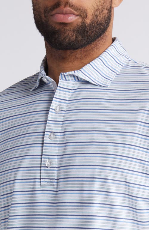 Shop Johnnie-o Linxter Stripe Cotton & Lyocell Blend Golf Polo In Lake