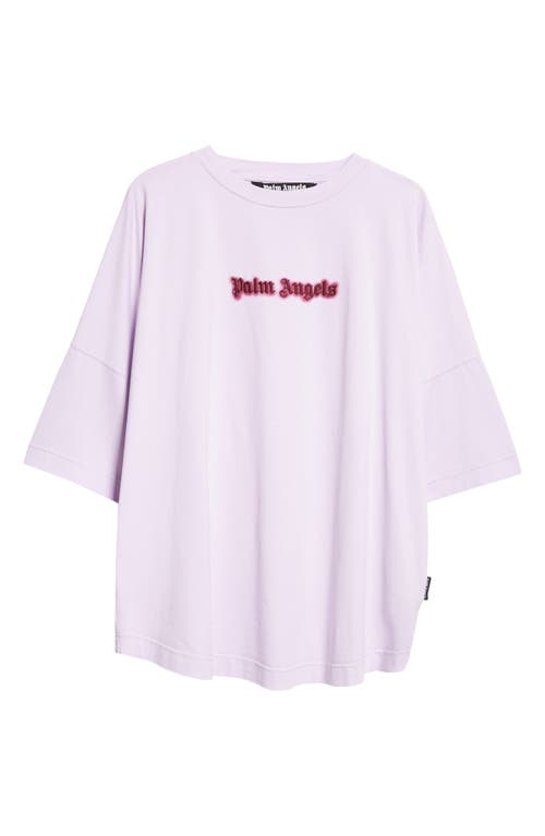 Shop Palm Angels Neon Logo Oversize T-shirt In Lilac Burgundy