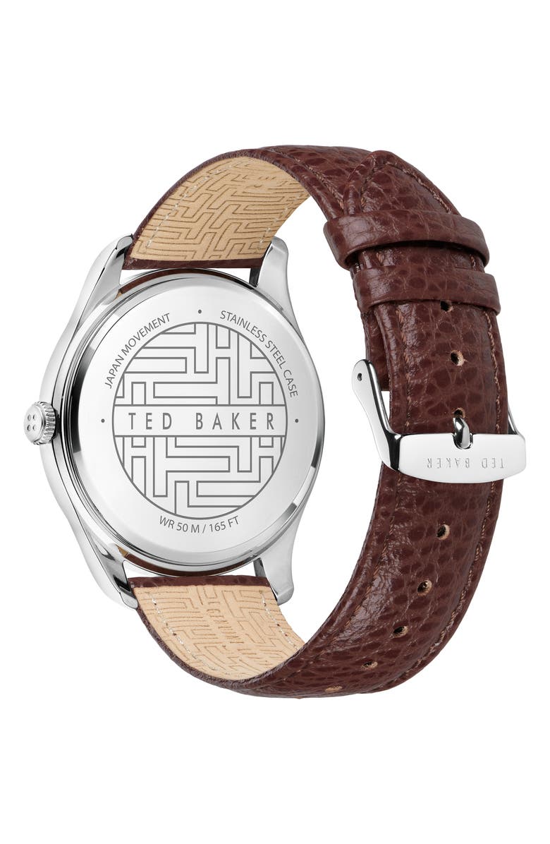 Ted Baker London Daquir Multifunction Leather Strap Watch, 40mm, Alternate, color, 