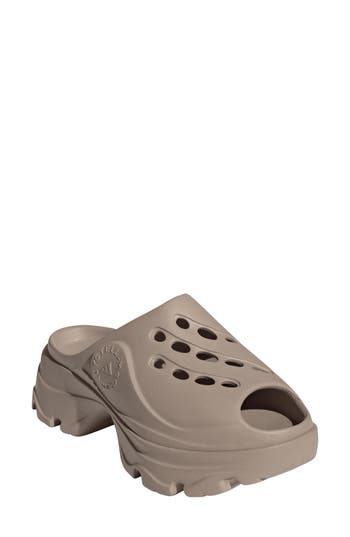 Adidas By Stella Mccartney Sporty Rubber Mule Clogs In Trace Khaki/khaki/khaki