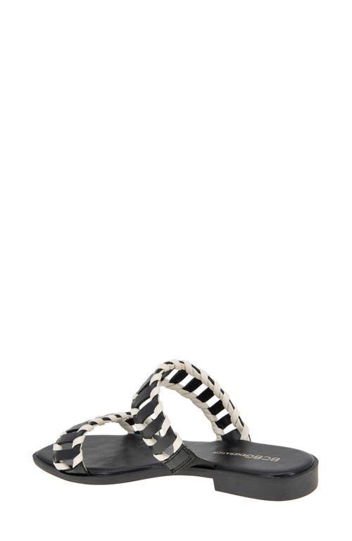 Shop Bcbgeneration Lemah Braid Slide Sandal In Black/bianca