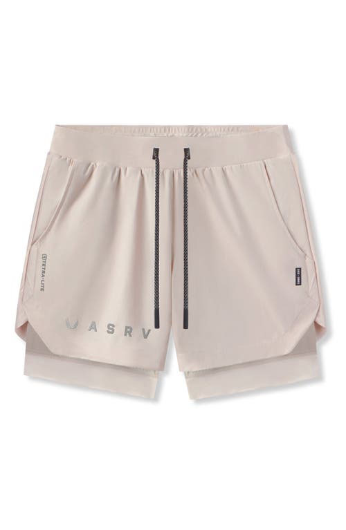 Shop Asrv Tetra-lite™ 5-inch 2-in-1 Lined Shorts In Chai Reflective Classic