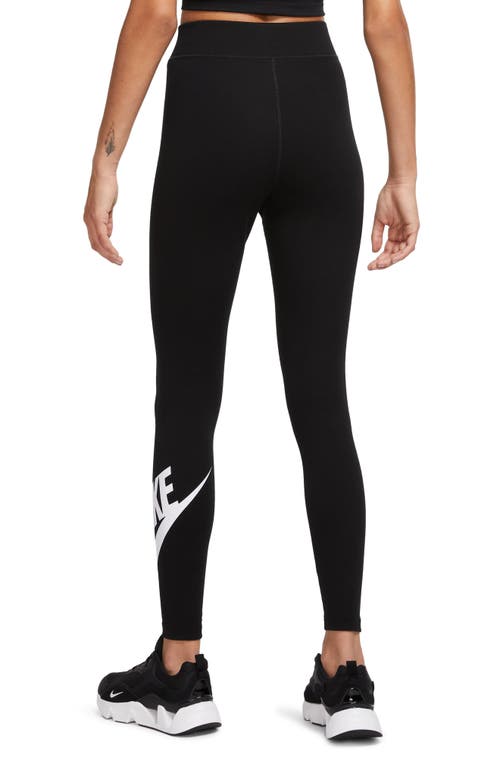 Shop Nike Sportswear Classics High Waist Graphic Leggings In Black/white