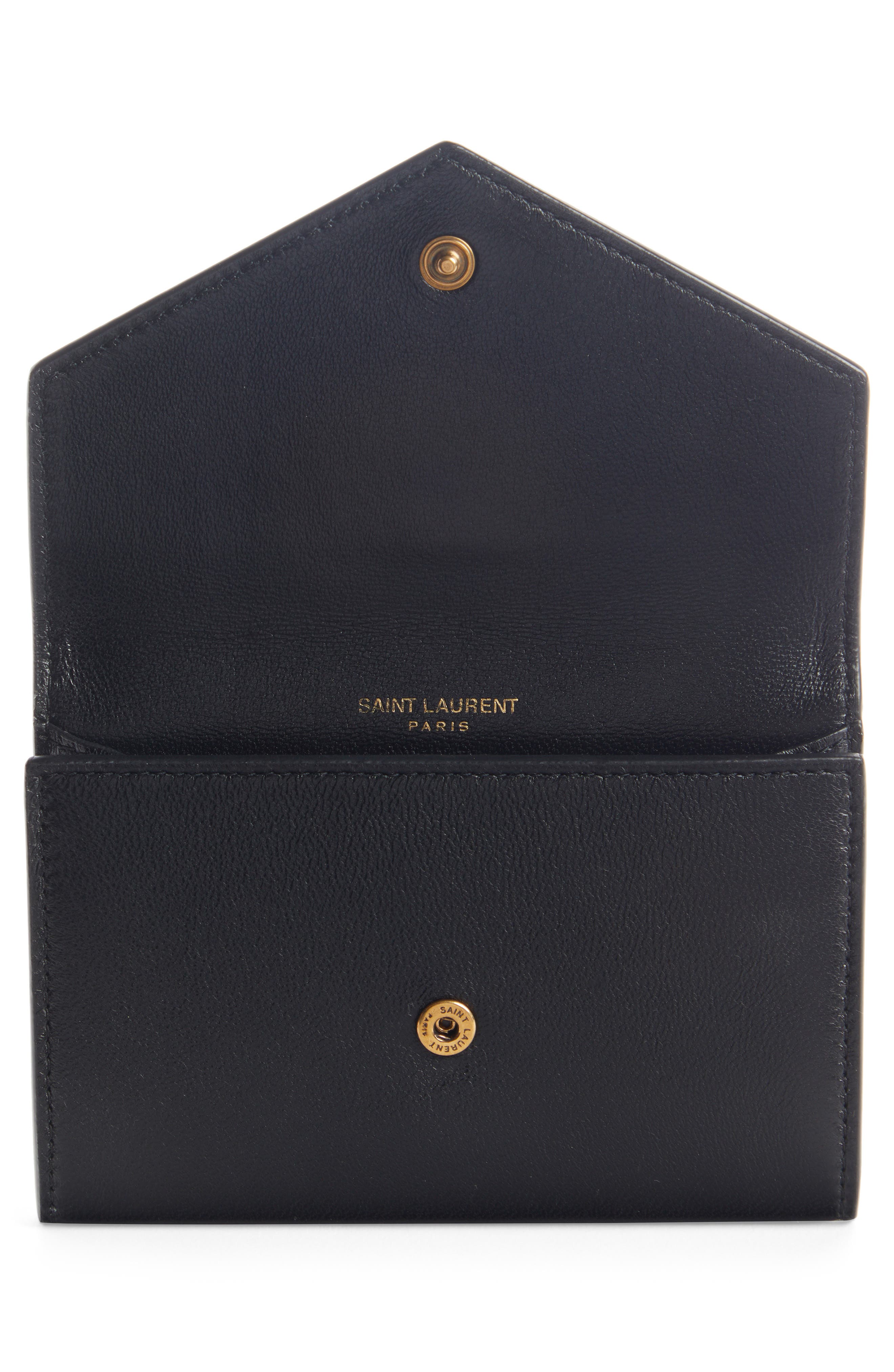 Saint Laurent Monogram Leather Card Case Nero/ Trigalva