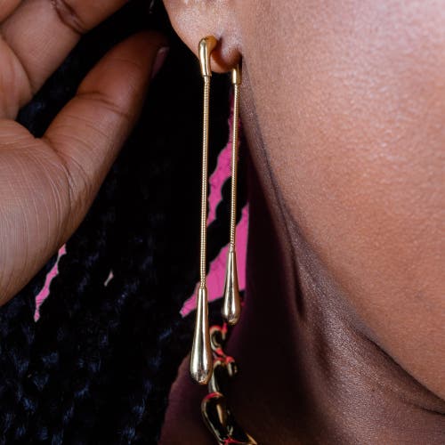 Lucy Quartermaine Women's Double Drop Earrings Front And Back In Gold Vermeil In Gold