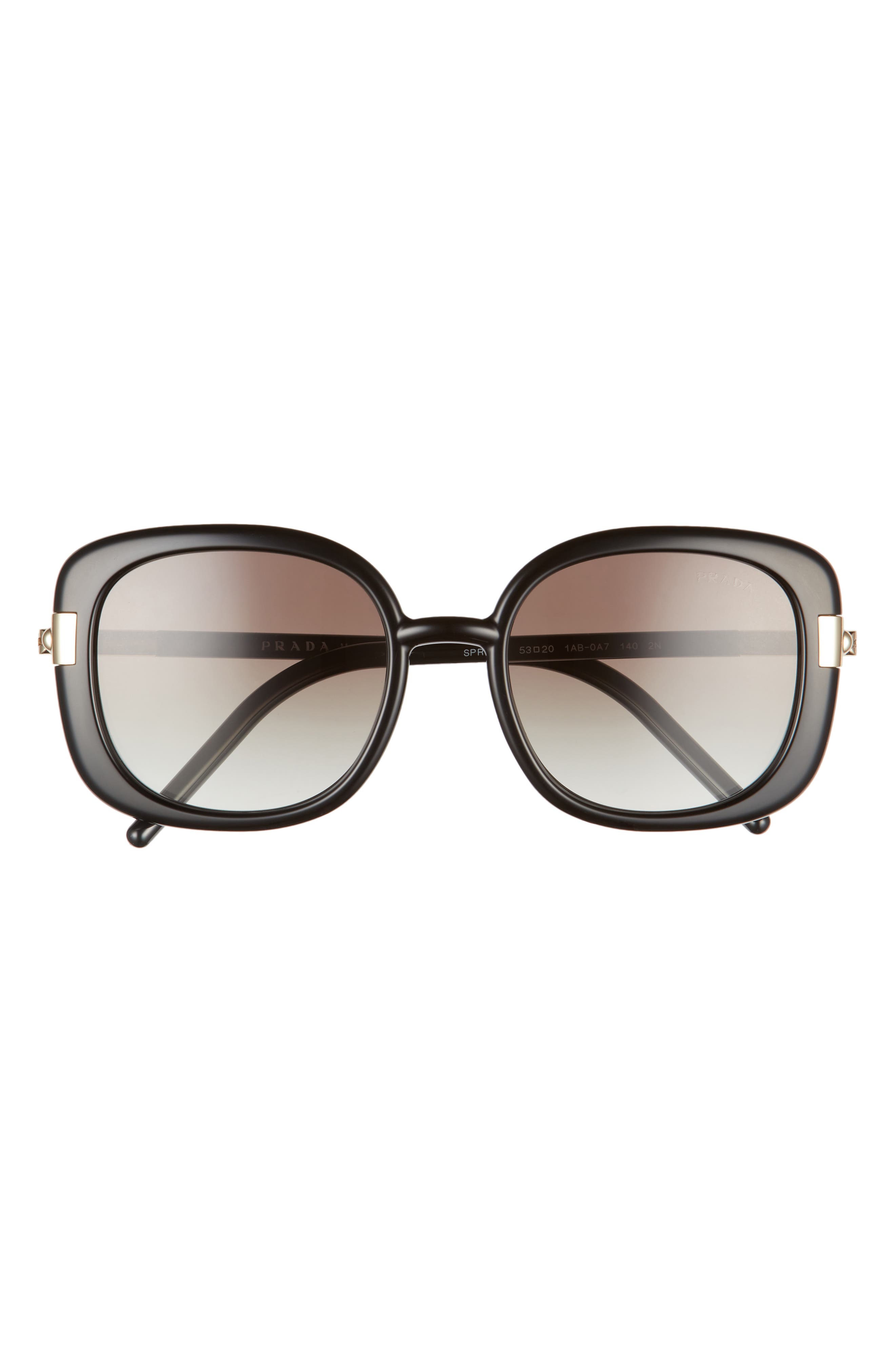 Women's Prada Pillow 53mm Gradient Round Sunglasses - Dark Brown Crystal/  Brown Grey | Smart Closet