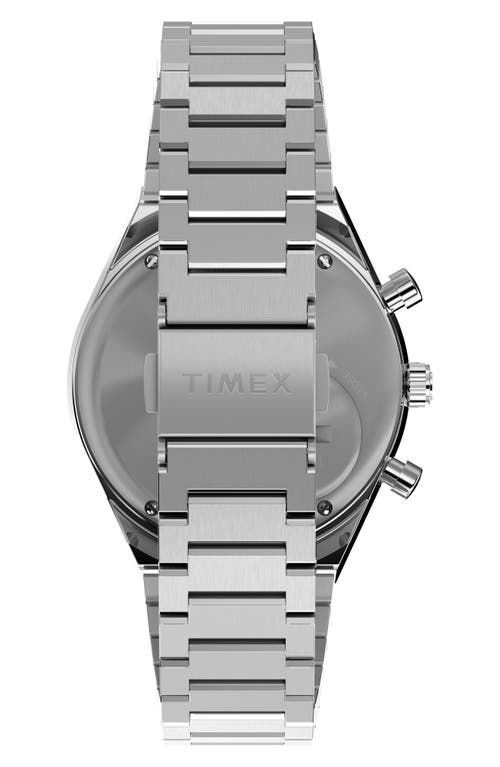 Timex Q Chronograph Quartz Blue Dial Men's Watch Tw2w51600 In Stainless Steel