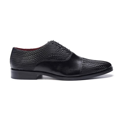 Carlos Santana Arlo Cap-toe Oxford In Black