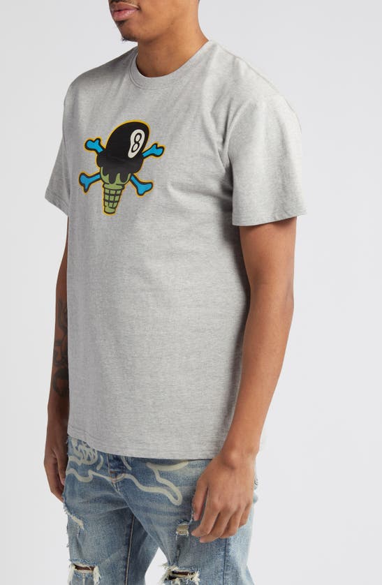 Shop Icecream Eight-ball Cotton Graphic T-shirt In H Gray