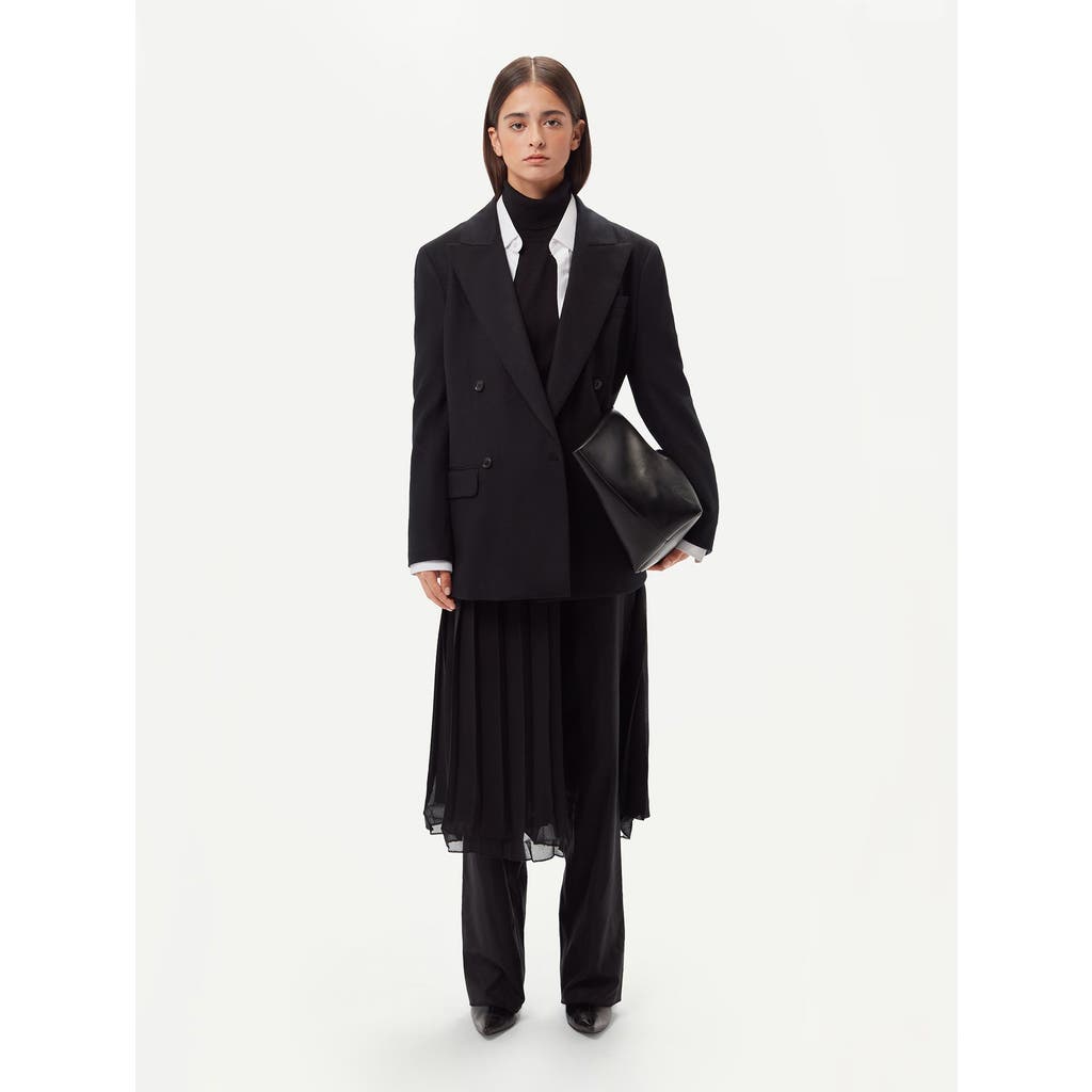 Gobi Mongolian Cashmere Double-breasted Cashmere Blazer In Black