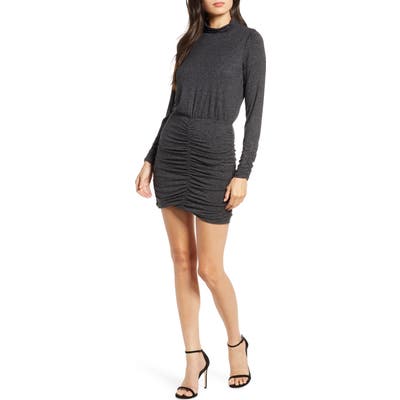 Ali & Jay Sunset & Vine Ruched Long Sleeve Body-Con Dress, Grey