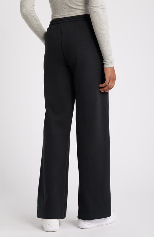 Shop Bp. Wide Leg Fleece Pants In Black Jet