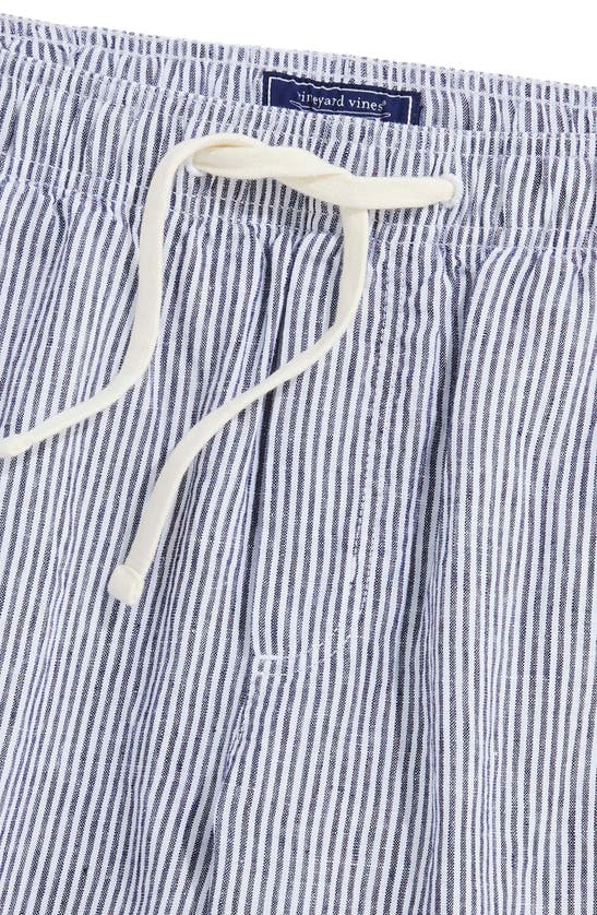 Shop Vineyard Vines Linen Shorts In Nautical Navy Stripe
