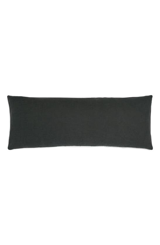 Parachute Linen Body Pillow Cover In Black