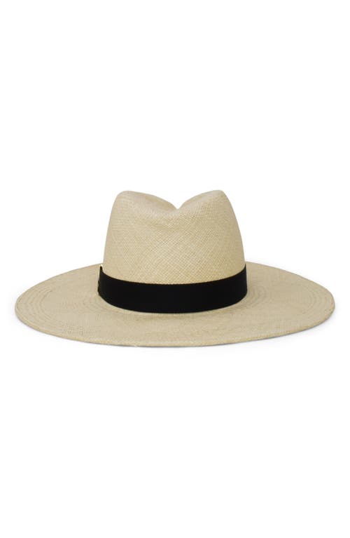 Shop Gigi Burris Millinery Jeanne Straw Fedora In Natural/black