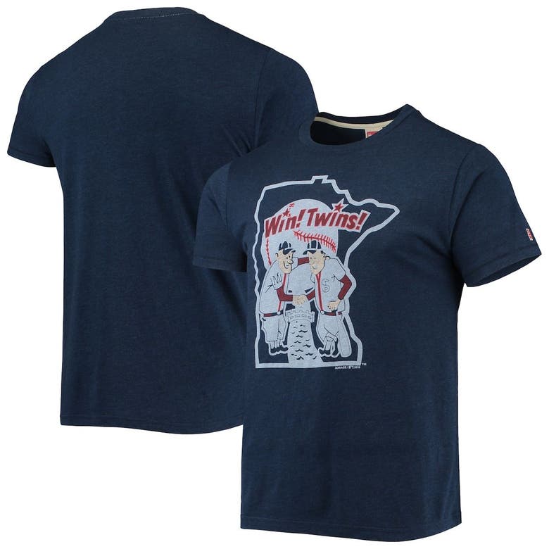 Homage Navy Minnesota Twins Hand-drawn Logo Tri-blend T-shirt
