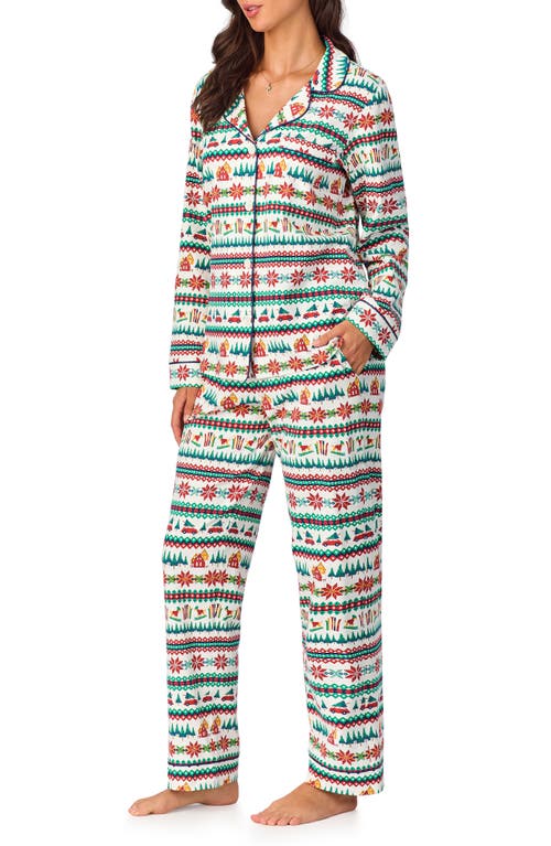 Bedhead Pajamas Print Jersey Pajamas In Festive Fairisle
